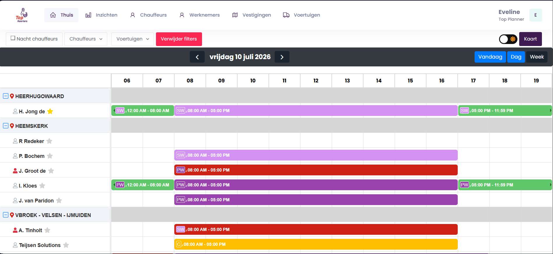 Top Koeriers Planner